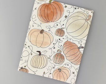 Watercolor Fall Autumn Blank Greeting Card with Envelope