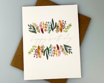 Watercolor Birthday Card Floral