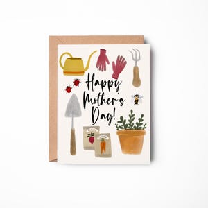 Cartão de Dia das Mães - Feliz Dia das Mães - Cartão com Envelope Kraft - Em Branco por Dentro