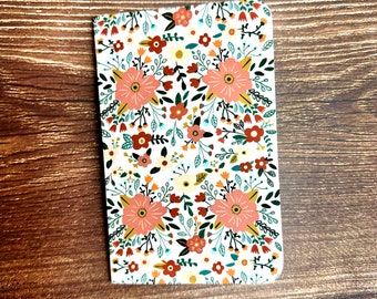 Modern Floral Pocket Notebook - Mini Journal - Lined notebook - Field Notes