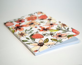 Floral Watercolor Pocket Notebook - Lined Pages - Blank Journal - Birthday Gift - Botanical Notebook
