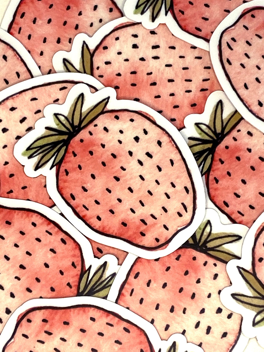 Strawberry Vinyl Sticker - 2" Vinyl Decal - Waterproof Weatherproof ...