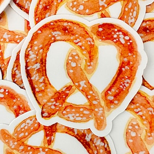Watercolor Pretzel Vinyl Sticker - 2.5&quot; Vinyl Decal - Waterproof Weatherproof Sticker - Laptop Sticker - Water Bottle Sticker