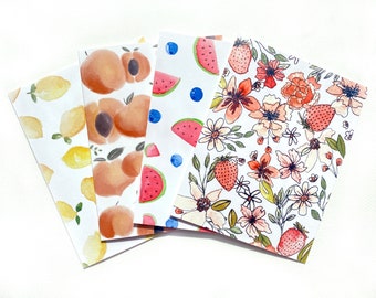 Everyday Fruit Notecard set - 8 pk Folded Notecard - Eco-Friendly Cards
