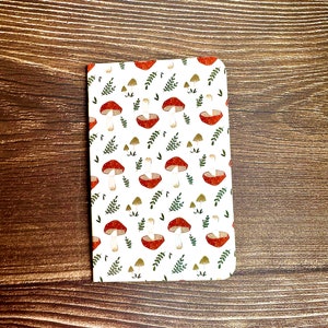 Mushroom pocket notebook - Small journal - Cottage core notebook - Mini notebook