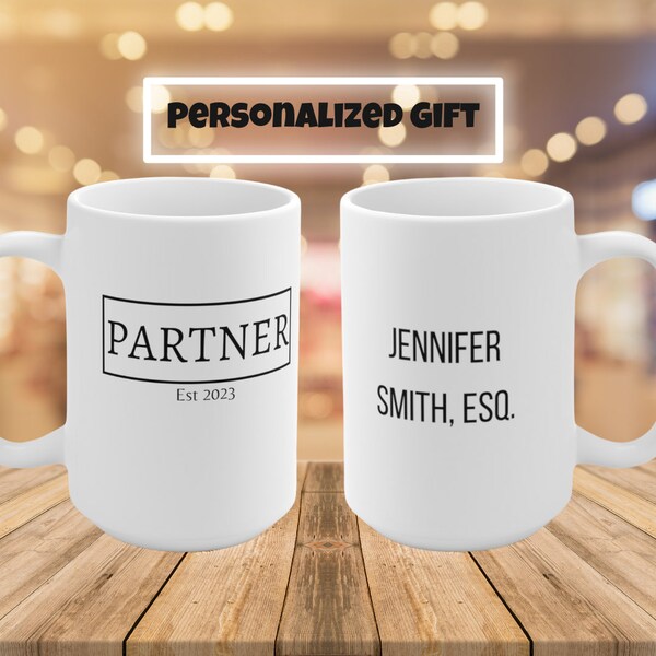 Personalized Law Partner Mug, Nice Gift for New Law Firm Partner, Unique Gift for Making Partner, Inspirational Goal for Future Lawyer Gift