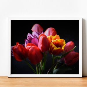Tulips Art Print, Digital Download, Floral Wall Art, Spring Flowers Photography, Colorful Flowers Printable, Summer floral, Instant Download