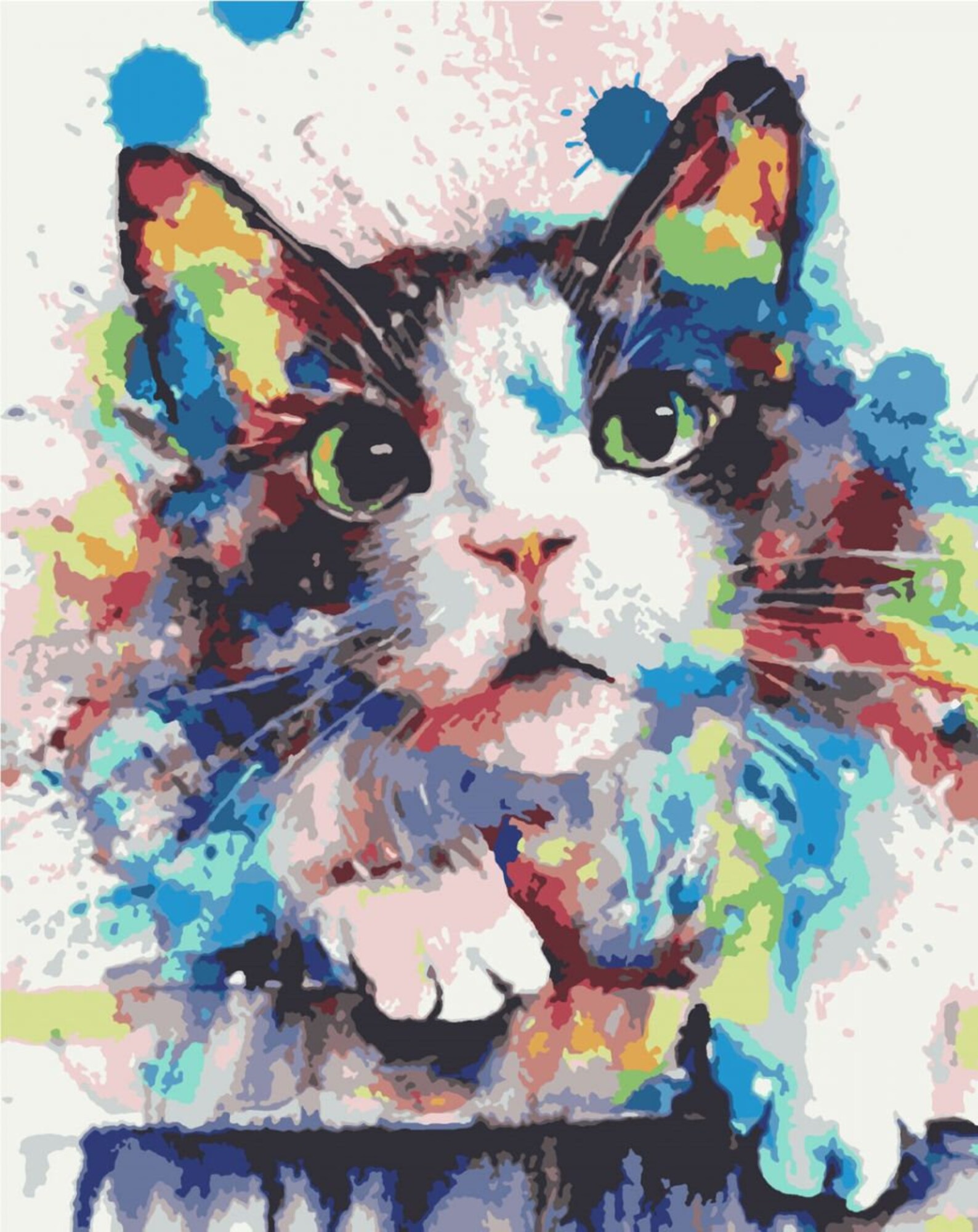 Cat paint by number kit painting on canvas DIY pets drawing Etsy