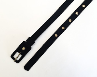 Black Crepe handmade fabric covered belt