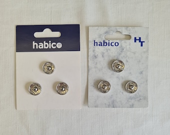 Habico silver press stud poppers sew on 13mm