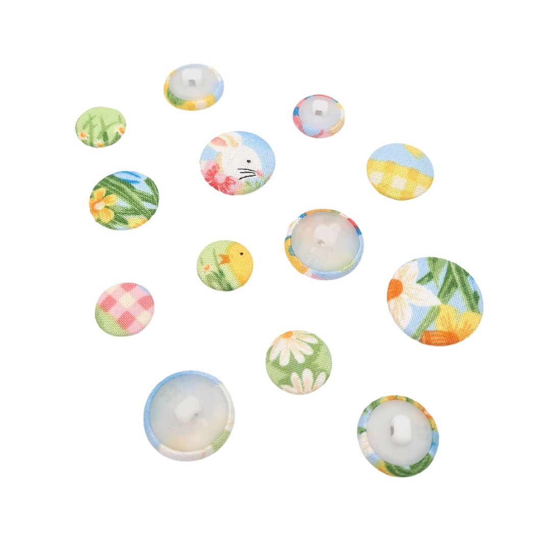 Easter Fabric Covered Handmade Buttons - Etsy UK