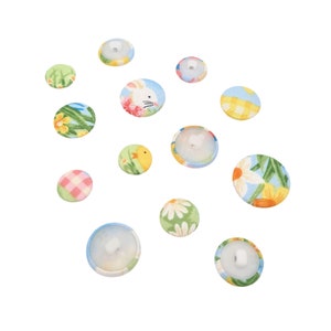 Easter fabric covered handmade buttons