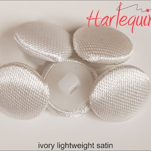 Bridal Buttons Fabric Covered Buttons Ivory Lightweight Satin made by Harlequin