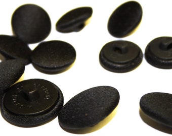 DJ Dinner Jacket Tuxedo Buttons. Black Satin (smooth or ribbed) covered button