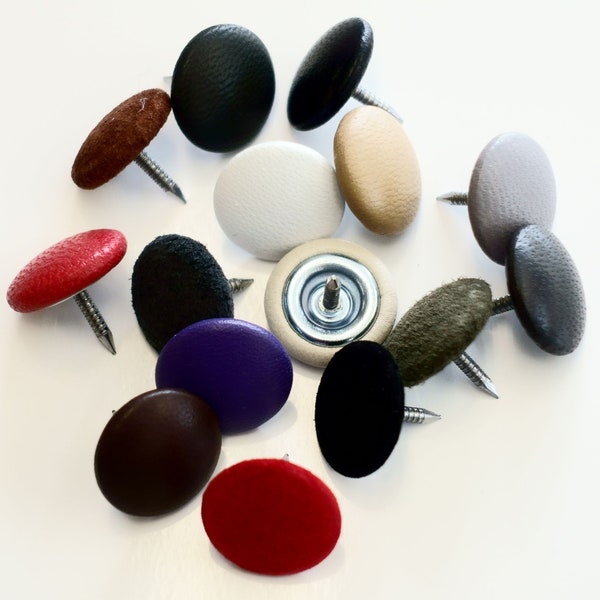 Nail Back Upholstery Buttons Leather Suede covered buttons