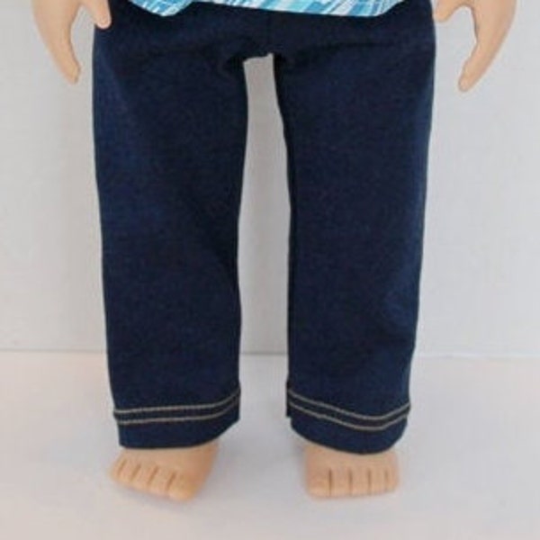 18" Doll Jeans in Cotton or Cotton Denim in Three Colors, Fits American Girl or Similar 18" Doll