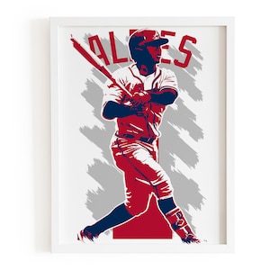Poster di Ozzie Albies, stampa di baseball, arredamento Atlanta Braves, arte sportiva, regalo per fan di baseball per adulti e bambini