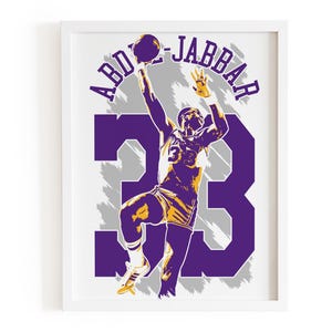 Kareem Abdul-Jabbar Lakers Poster: Los Angeles Basketball Art