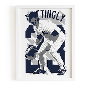 Don Mattingly poster, Baseball print, New York Yankees fan wall art