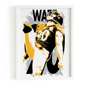T.J. Watt art print, Football wall decor, Steelers fan gift, Man cave sports poster