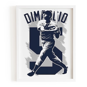 Poster di baseball di Joe DiMaggio, stampa di Joe DiMaggio, arredamento dei New York Yankees, stampa di baseball, poster dei New York Yankees, stampa d'arte di Joe DiMaggio