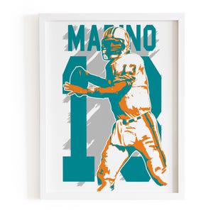 Dan Marino Art Print: Miami Dolphins NFL Poster
