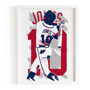 Chipper Jones poster, Baseball print, Atlanta Braves decor, All-time MLB stars wall art, Baseball gift for adults and kids