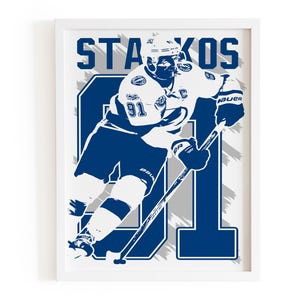 Steven Stamkos Art Print: Retro Tampa Bay Lightning Hockey Poster