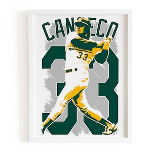 Poster di Jose Canseco, arredamento di Oakland Athletics, stampa di baseball, per appassionati di baseball di tutte le età, arte della parete sportiva