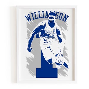 Zion Williamson Duke Blue Devils Art Print: NCAA Basketball Poster