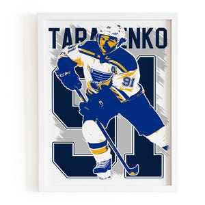 Vladimir Tarasenko Art Print: Retro St. Louis Blues Hockey Poster