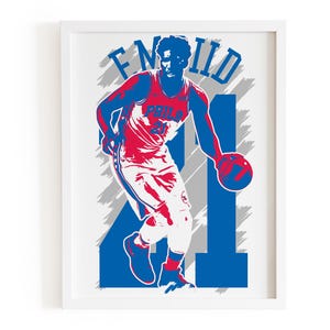 Joel Embiid 76ers Poster: Vintage NBA MVP Wall Art
