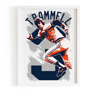Alan Trammell Poster, Tigers Fan Wandkunst, Baseball Kunstdruck, Baseball Wandkunst, Vintage Baseball Plakat