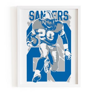 Barry Sanders Art Print: Detroit Lions NFL Poster