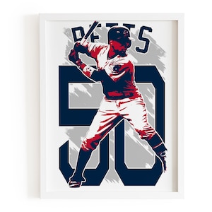 Poster Mookie Betts, stampa baseball, arredamento Boston Red Sox, regalo sportivo, leggende della MLB, per gli appassionati di baseball