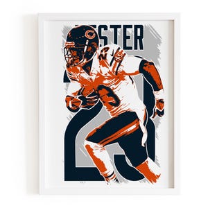 Devin Hester wall art, Chicago football poster, bears fan gift, NFL sports print, kick returner home decor, man cave artwork