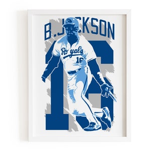 Bo Jackson Poster: Kansas City Royals, Baseball Legend Art