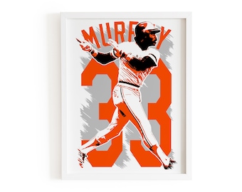 Eddie Murray Baseball Poster, Eddie Murray Print, Baseball Print, Baltimore Orioles decor, Baltimore Orioles Print, Murray art print