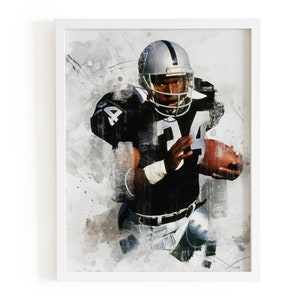 Bo Jackson Watercolor Print: Football Legend Poster