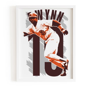 Tony Gwynn poster, Tony Gwynn print, Baseball poster, San Diego Padres, For baseball fans adults and kids, Sport game room decor