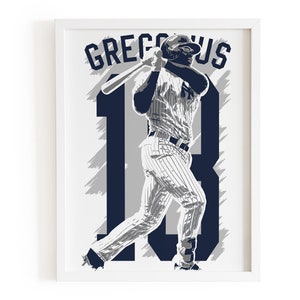 Didi Gregorius Poster, Didi Gregorius Print, Baseball Print, New York Yankees decor, New York Yankees Print, Gregorius art print, Sport Art