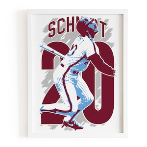 Cartel de Mike Schmidt, Impresión de béisbol, Decoración de los Filis de Filadelfia, Para fanáticos del béisbol de todas las edades, Arte de pared de leyendas del deporte