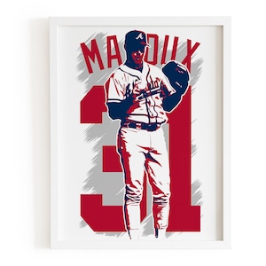 Greg Maddux Atlanta Braves Poster: Baseball Legend Art Print
