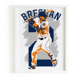 Alex Bregman poster, Baseball print, Baseball legends wall art, Vintage sport poster, Playroom decor