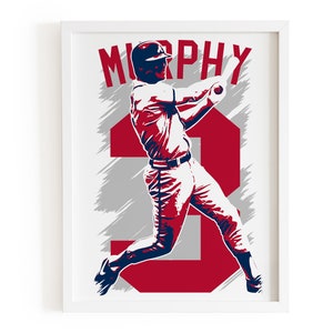 Dale Murphy poster, Dale Murphy print, Baseball posters, Atlanta Braves wall art, Atlanta Braves print, For baseball fan adults and kids