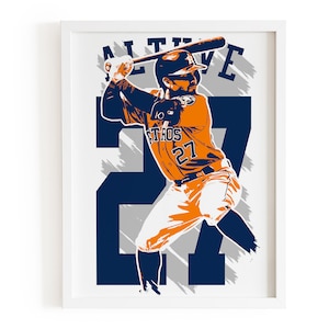 Jose Altuve Baseball Poster, Jose Altuve Print, Houston Astros decor, Baseball Print, Houston Astros Poster, Jose Altuve art print