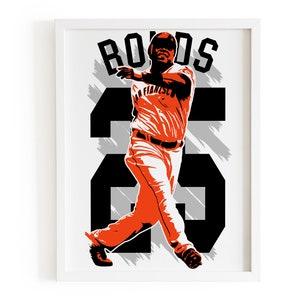 Barry Bonds poster, Baseball art print, Giants fan wall art, Vintage baseball poster, Sports wall decor