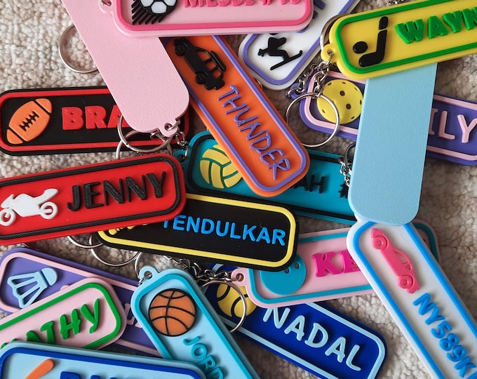 Custom 3D Printed Sports Team Keychain – Personalized Bag Tag