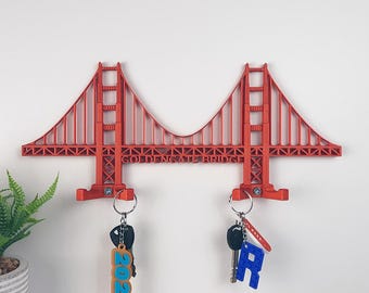 GOLDEN GATE Bridge Key Holder / San Francisco, California, USA Bridge - Home Decoration