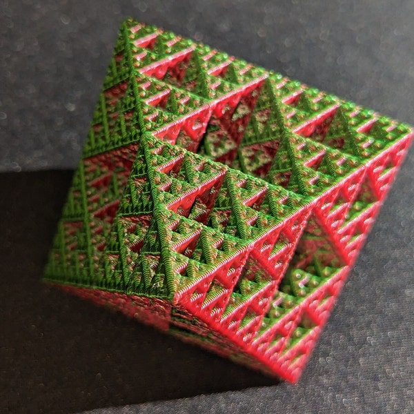Seamless Dual-Color 3D-Printed Sierpinski Tetrahedron & Bipyramid